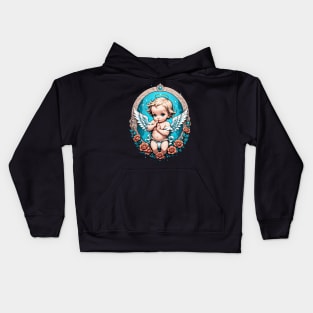 Praying Baby Boy Angel Cherub comic retro vintage Kids Hoodie